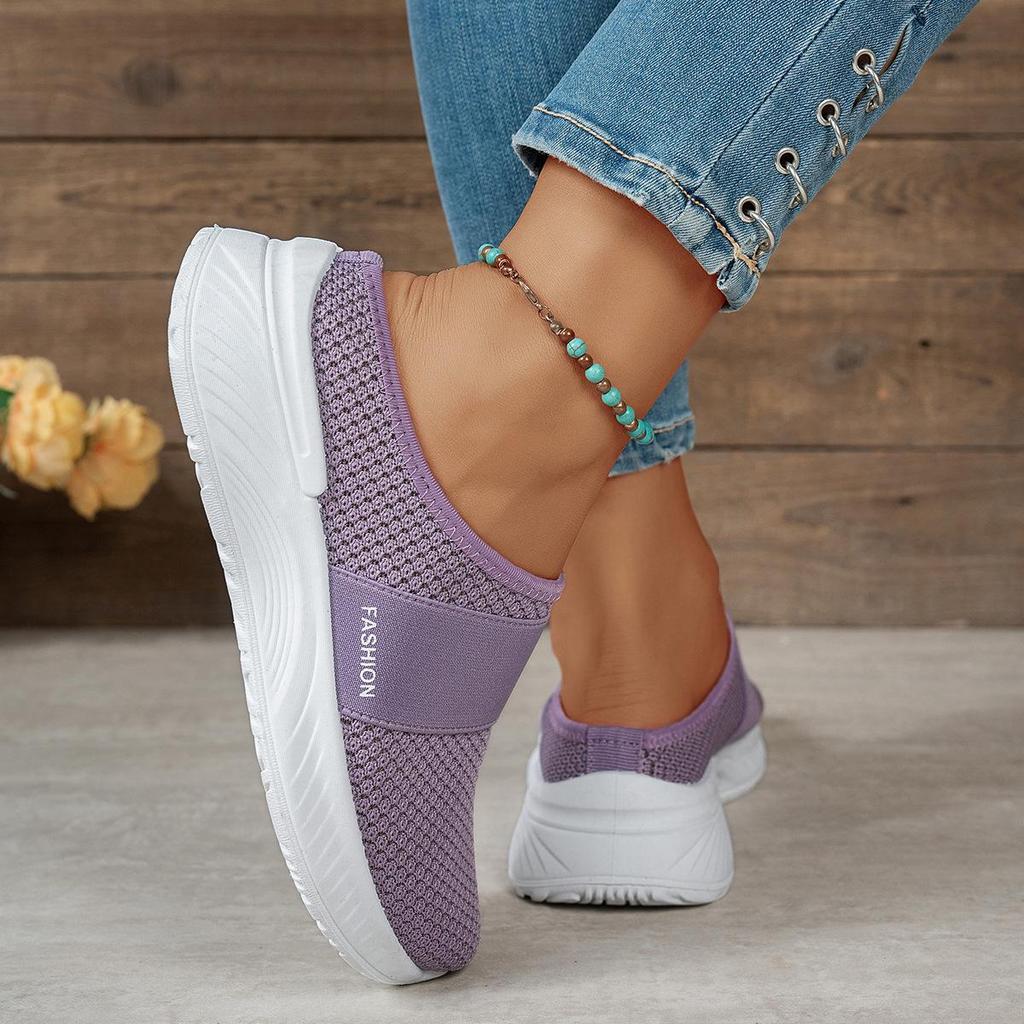 2025 Autumn Women's Breathable Half-Slipper Casual Plus-Size Shoes