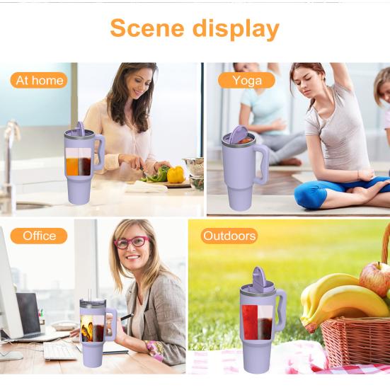 Silicone 2-in-1 Cup Liner for 40 Oz Cup Creative Drink Separator Stylish Emerald Design Food-Grade Reusable Liner for Party