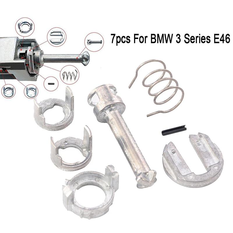 For BMW E46 323i 325i 328i 330i 1998-2006 7pcs/set Door Lock Cylinder Repair Kit Metal 51-21-8-244-049 51217019973