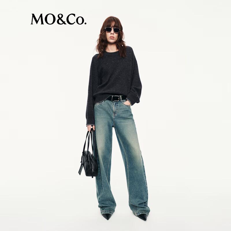 

MO&Co. Свитер из смесовой шерсти в британском стиле с круглым вырезом M