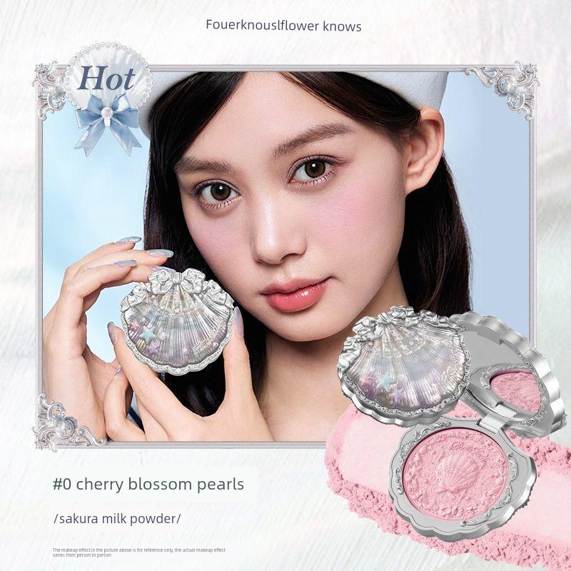 New Product Flower Knows Shell Pearl Embossed Silk Satin Blush Expanding Matte Brightening Natural Clear Complexion
