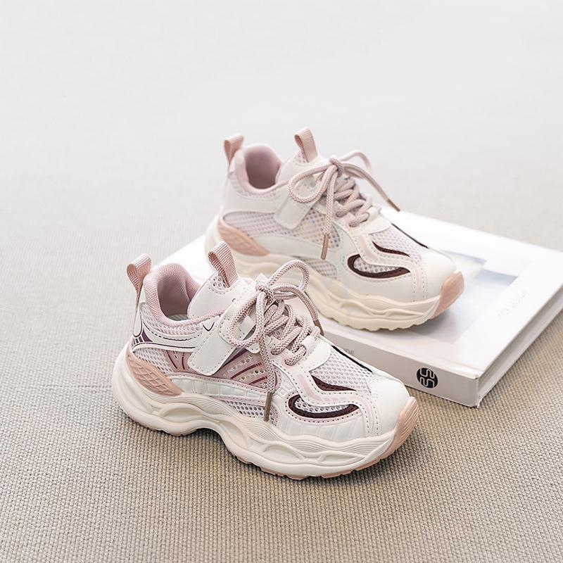 

2025 Wear girls sneakers spring new non-slip soft-soled children s shoes mesh dad shoes boys shoes 26
