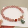 Natural Strawberry Crystal Jadeite Gourd Bracelet Bangles Women Fashion Jewelry Accessories Gift