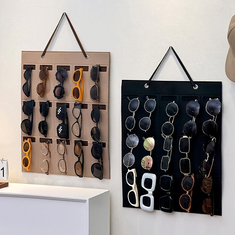 1pc 15 Grids Glasses Organizer Storage Wall Hanging Bag Multifunctional Sunglasses Eyeglass Container Bag Foldable