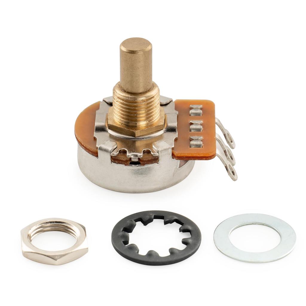 Musiclily Pro HD Short Solid for JB Electric A250K+B250K Potentiometer, Brass, Shaft, 1/4" A/B Curve, Telecaster, PB, Guitar/Bass (1A/1B Set)