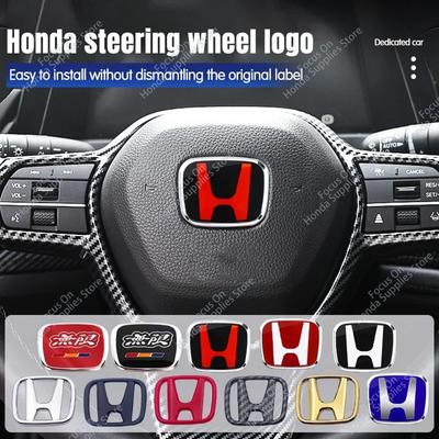 1pcs Car Steering Wheel Emblem H-Sticker For Fit Jazz GK5 Civic TypeR CRV Pilot Accord Insight Spirior City HRV XRV Legend