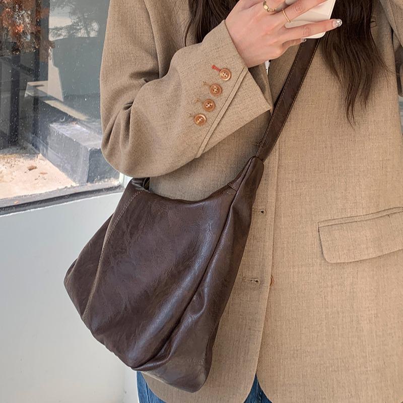 

Новые стильные ретро кожаные сумки через плечо повседневные высококачественные сумки через плечо большой емкости модные женские сумки-тоуты