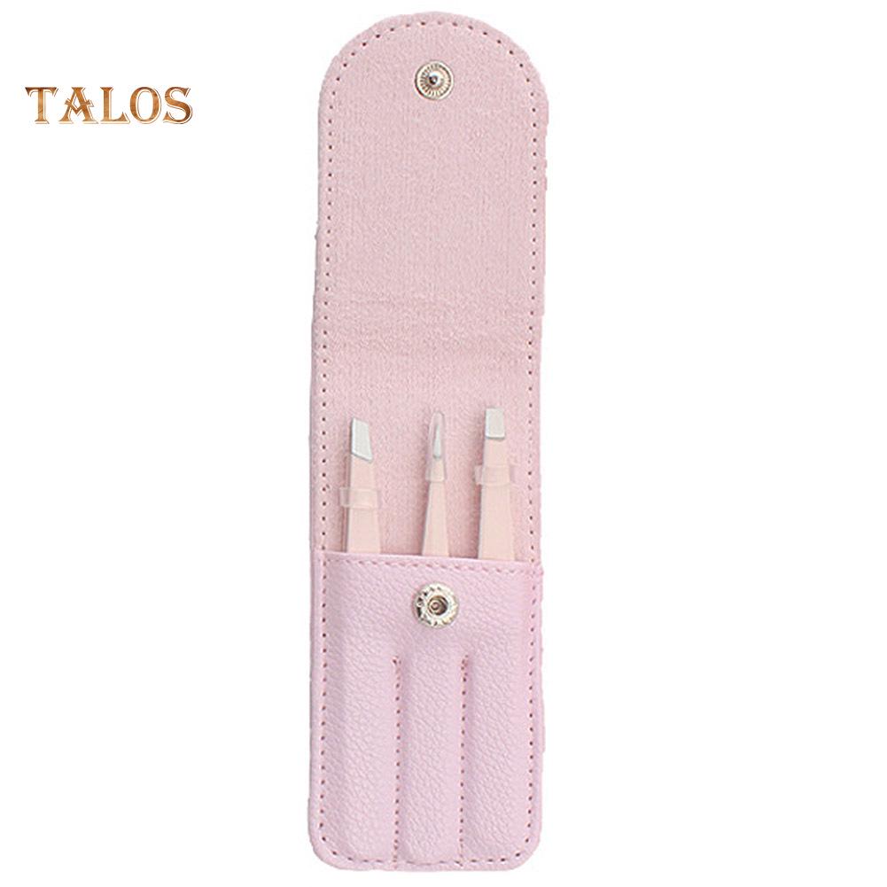 TBH 3Pcs Point Slant Flat Stainless Steel Eyebrow Tweezers Hair Removal Clips Set