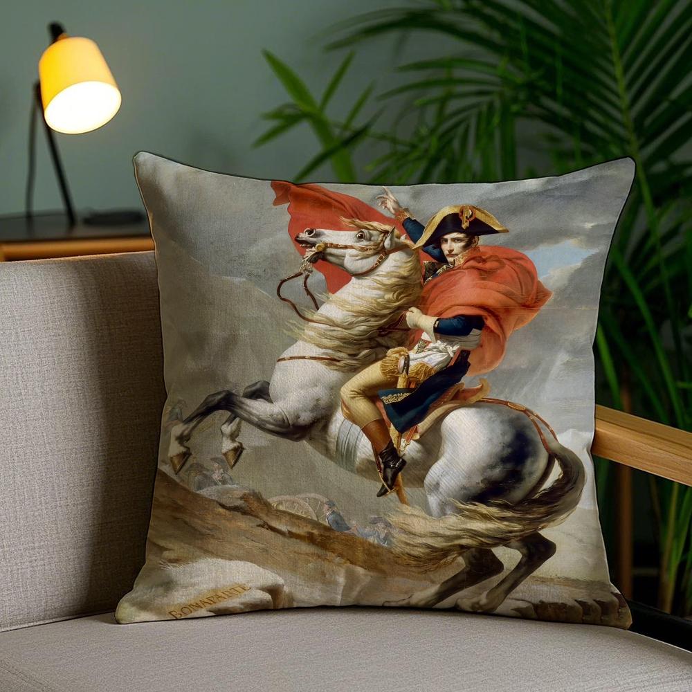 Rider Horse Painting Pillow Case Silky Elegant Comfort Sofa Bed Invisible Zipper
