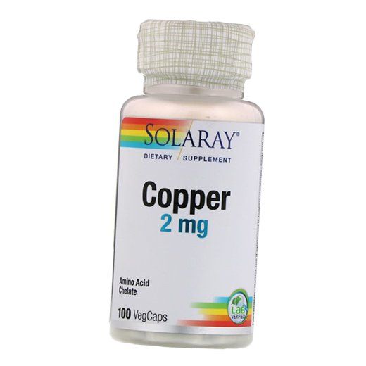 

Хелатная Медь, Copper, Solaray 100вегкапс (36411022) 100vcaps