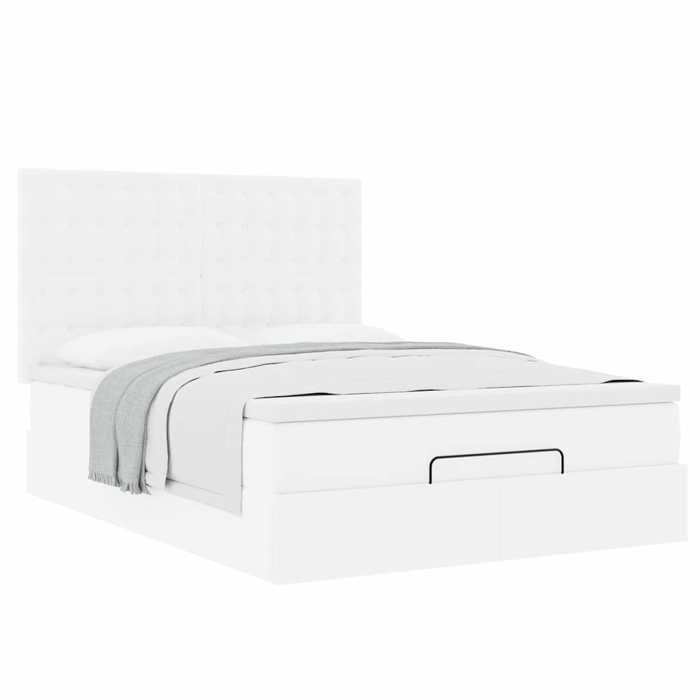 Maison Exclusive - Cadre de lit ottoman avec matelas blanc 140x190 cm similicuir
