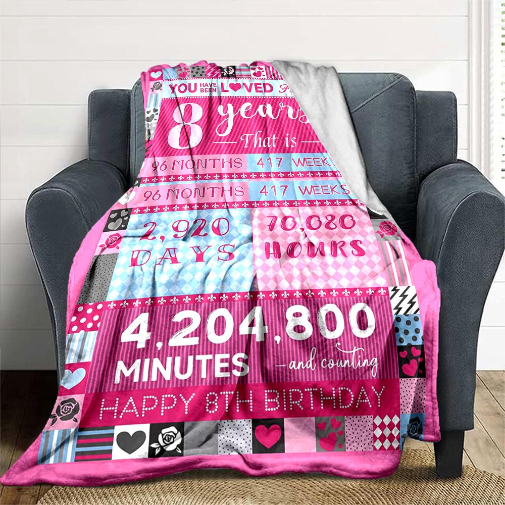 8Th Anniversary Countdown Throw Blanket Comfortable ure Throw For Sofa Couch Office Bed Picnics Four Seasons Multipurpose Warmthful Y20