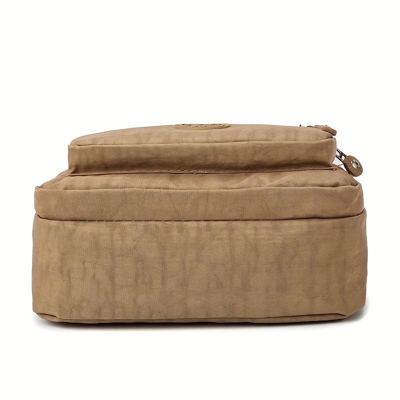 Durable Multi-layer Zipper Crossbody Bag, Nylon Square Shoulder Bag, Perfect Messenger Bag For Daily Use
