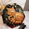 1PC Floral Cat Dreamscape Automatic Umbrella - Suitable Travel Outdoor Portable Umbrella Birthday Gift Daily Essentials