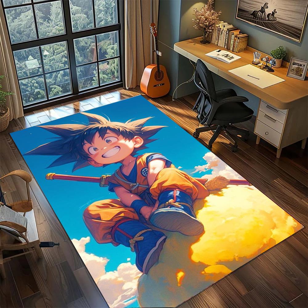 

Goku Non Slip Large Bedroom Rug, Washable Area Carpet Floor Mat Fashion Gamer Room Home Decor.-TING 60x90cm