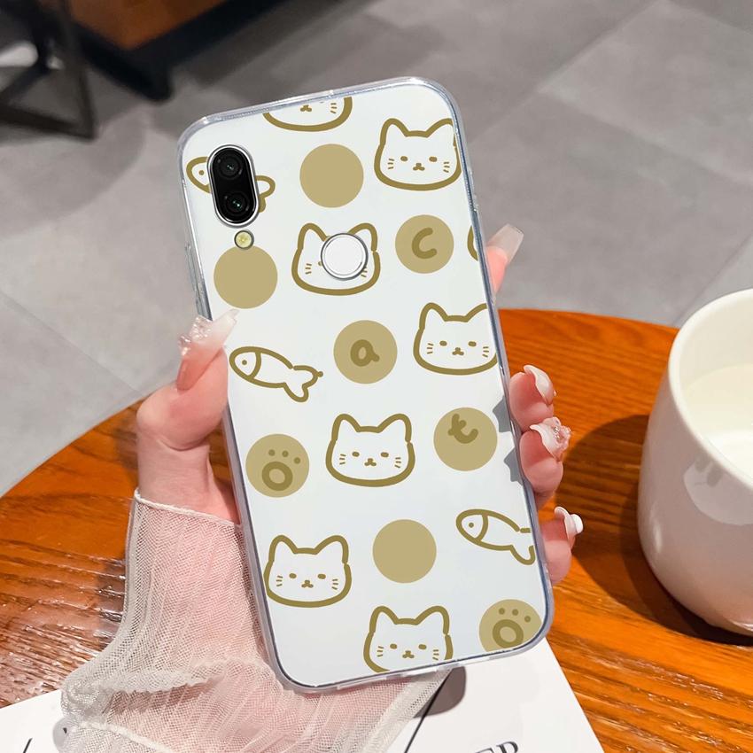 Für Xiaomi Redmi 7 7A 8 9C 9T 10A Mode Buchstaben Handytaschen Ultradünne Transparente TPU Staubdichte Schutz Weiche Rückseite Für Xiaomi Handyhülle