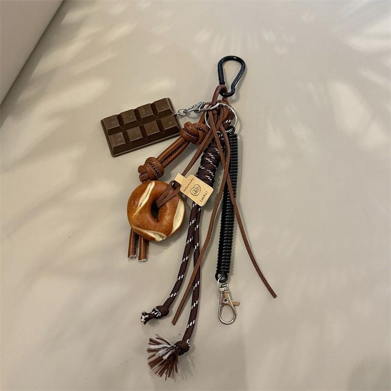 Koreanischer Stil Brottüten-Anhänger Herbst-Winter Schlüsselanhänger-Schmuckstück Geflochtene Seil-Taschenanhänger Lauge-gebundenes Brot Multifunktion