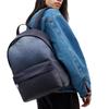 Coach Taylor Logo Coated Canvas And Smooth Leather Backpack Unisex Backpack Blue CDX84-SVBL