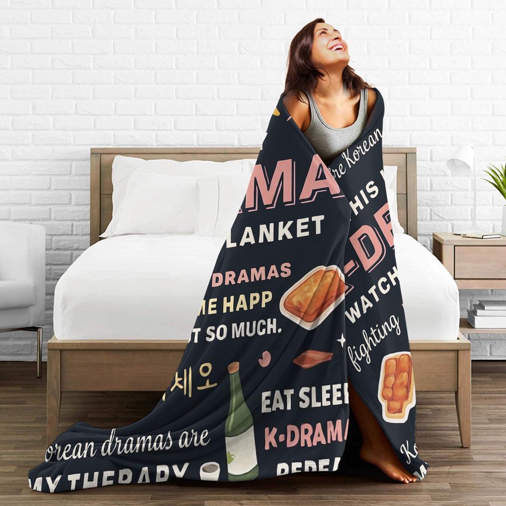 K-Drama K Pop Korean Blanket Travel Office Flannel Throw Blanket For Outdoor Warm Custom DIY Quality Bedspread Gift