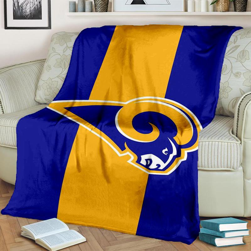 Rams Team Spirit Printed Throws Blanket Soft Flannel Blankets for Couch Bed Gifts for Men Women Picnic Blanket Christmas Gifts
