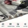 1Pc Cow Cat Siamese Print Flannel Blanket, High Quality Comfortable for All Seasons, Home Decor, Warmth and Comfort, Perfect for Gifts