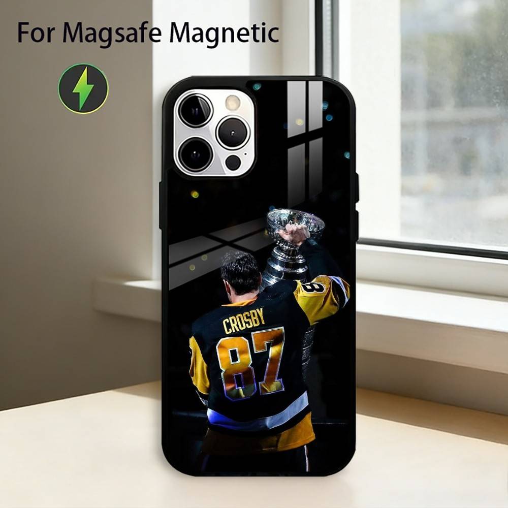 Hockey Player Sidney C-Crosby Phone Case For iPhone17,16,15,14,13,12,11 Plus,Pro Magnetic For Magsafe Wireless Charging