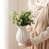 White Ceramic Vase,Flower Vases for Bouquet, Unique Vases for Farmhouse Living Room Cabinet Table Centerpieces Wedding Decor