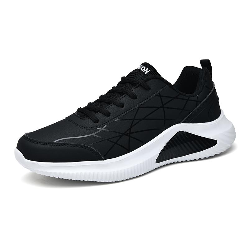 2025 Black New Men Casual Sports Shoes Breathable Outdoor Running Shoes Comfortable Thick Bottom Fashionable Climbing Femininos
