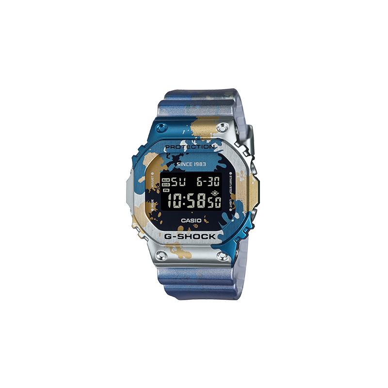 

Casio s 40th anniversary first release street graffiti style retro classic small square waterproof watch quartz movement resin strap GM-5600SS-1PR чёрный
