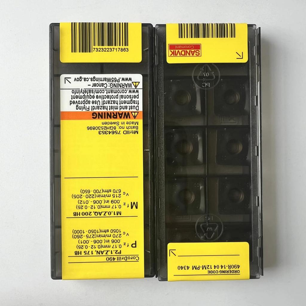 Original Sandvik / 490R-140412M-PM 4340 /CNC Lathe Carbide Blade Tool 10 Pcs