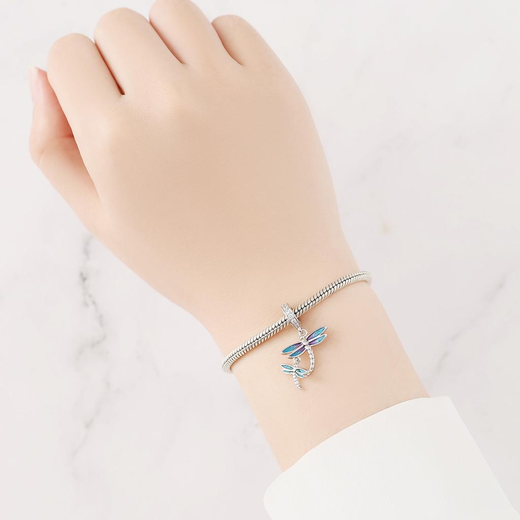 Copper Dragonfly Pendant Bracelets Charm Bead Charms Compatible With Bangle Ideal For Women Jewellery Party Fine Gift Do It Yourself Accessories