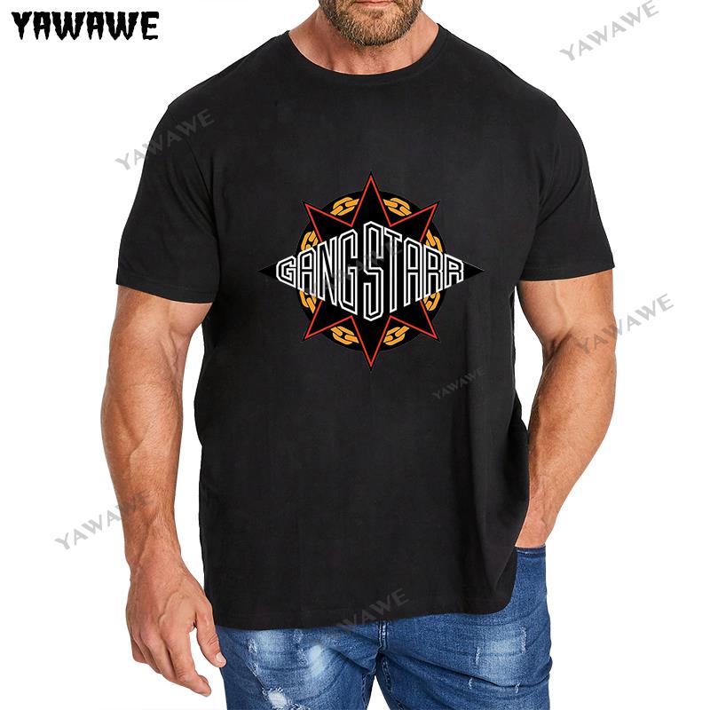 

Мужская футболка с круглым вырезом, подростковая повседневная футболка Gang Starr, старая школа, большие размеры, мужские черные футболки, винтажные, с коротким рукавом XL