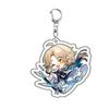 6CM Honkai Star Rail Anime Game Keychain Double-sided Cartoon Figure Lunae Blade Key Ring for Women Car Bag Phone Pendant Gifts