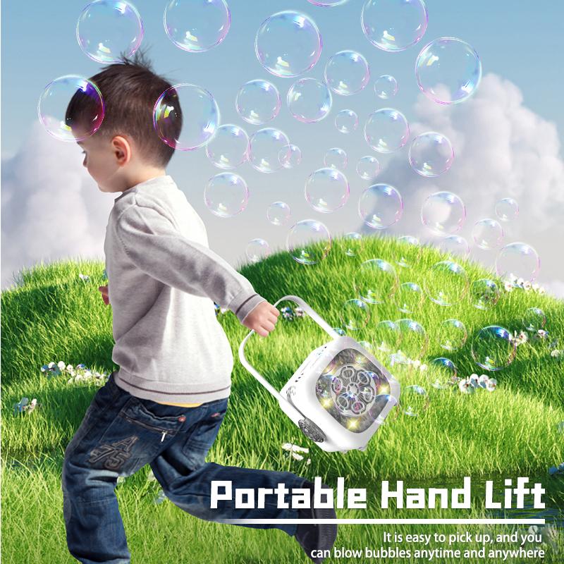 6-gaats handheld bellenblaasmachine voor kinderen, ultrasmall, voor interactie buiten tussen ouder en kind, zonder batterij en bellenblaasvloeistof