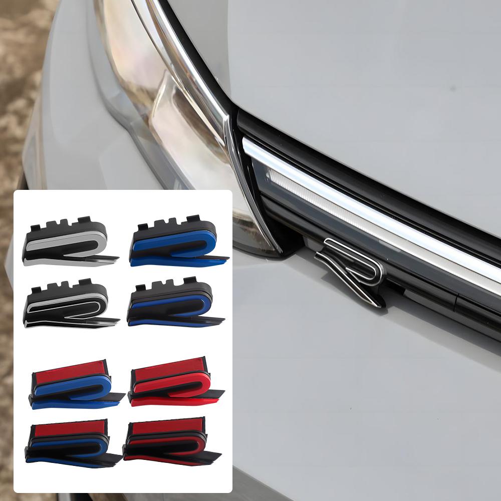1Pc 3D ABS Car Front Hood Badge Grille Buckle Styling Stickers For VW Volkswagen RLINE R Scirocco Beetle CC Auto Accessories CW8