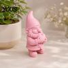 Romantic Home Decor 3D Printed Garden Gnome Statue Holding Heart, Cute Pink Figurine, Weather-Resistant Indoor Stable Tabletop Ornament