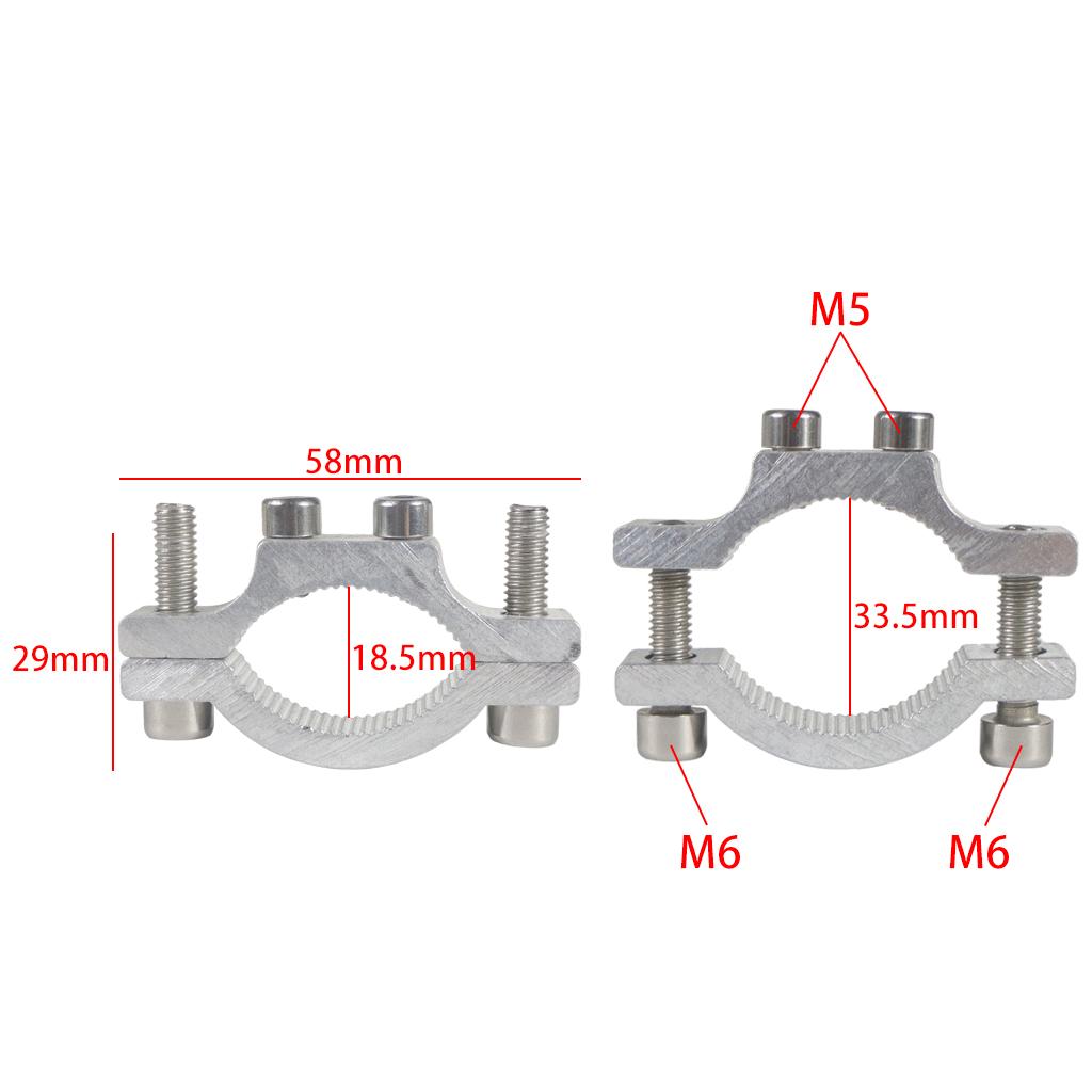 Handlebar Cycling Clip Clamp Bike Flashlight Torch Mount Dual M5 M6 Mounting Screw LED Head Front Light Holder Clip CNC Optional