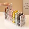 Transparent Phone Case Organizer Removable Dividers Clear Cosmetics Container  Desk Storage