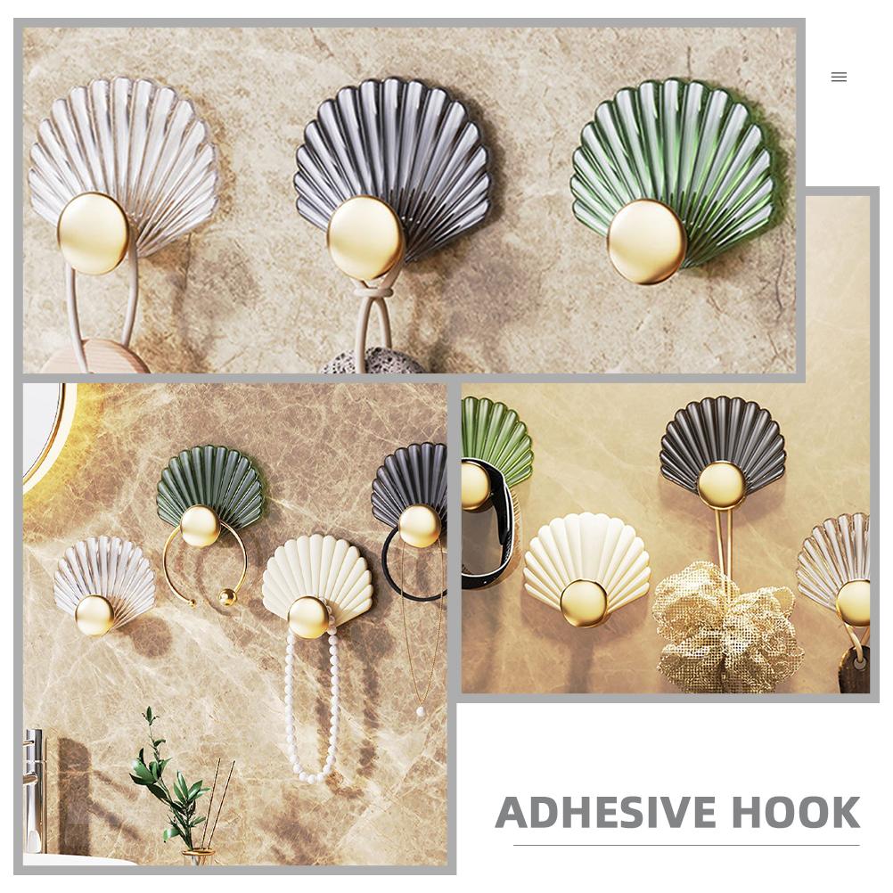 4 Pcs Coat Hangers Shell Wall Hook Storage Hooks Heavy Duty Towel Decorative Household Sundries