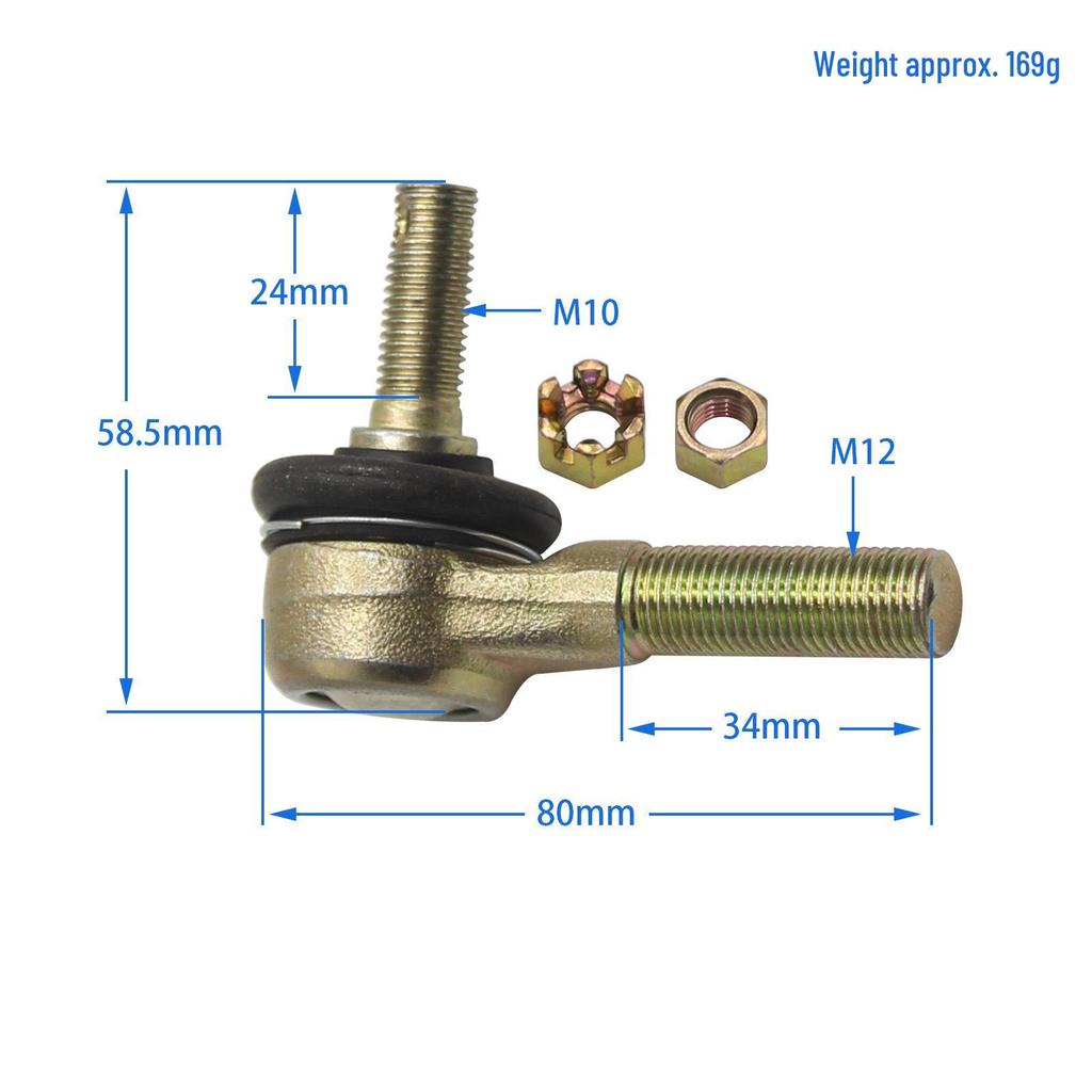Beach Kart Modification Accessories: M10/M12 Steering Tie Rod Ball Joint for Front Suspension