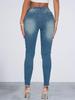Stretchige zerrissene Skinny Jeans für Damen - 2024 Mode mit Kordelzug in der Taille und lässiger Waschung.