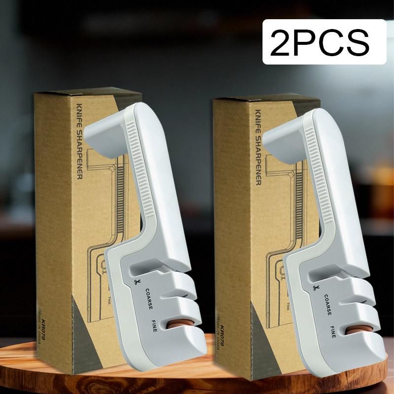 3-Stage Kitchen Knife Sharpener Quick-Sharpening Multi-Purpose Manual Whetstone for Chef's Knives Scissor Knife Sharpening