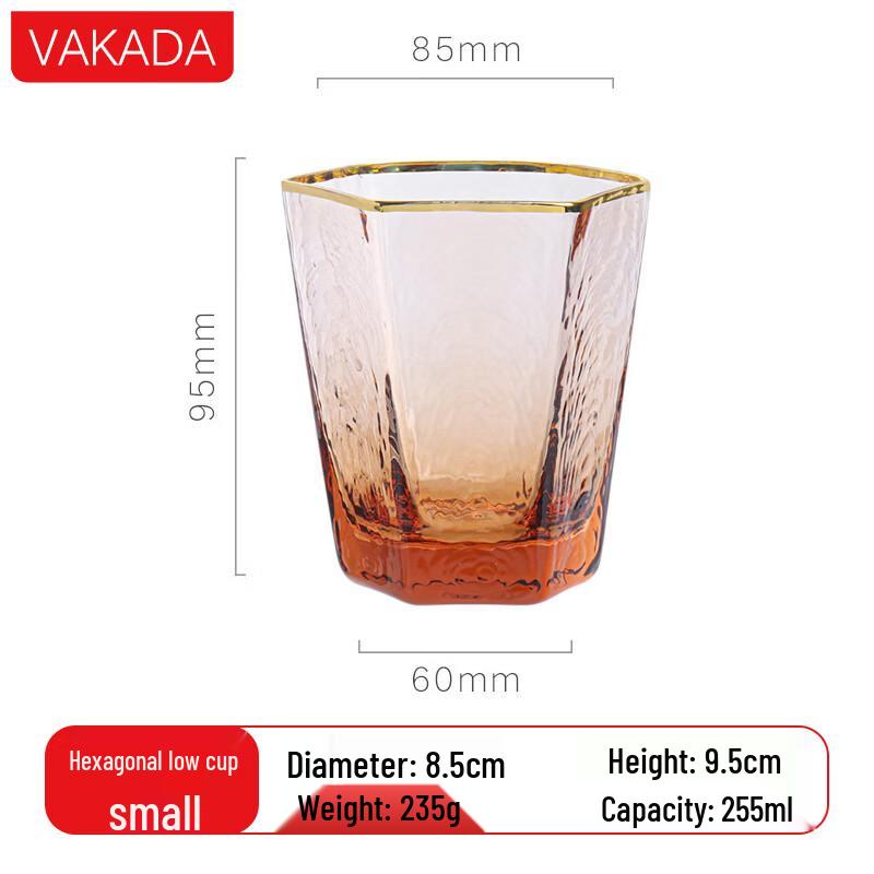 VAKADA Hexagonal Borosilicate Glass Beverage Cup