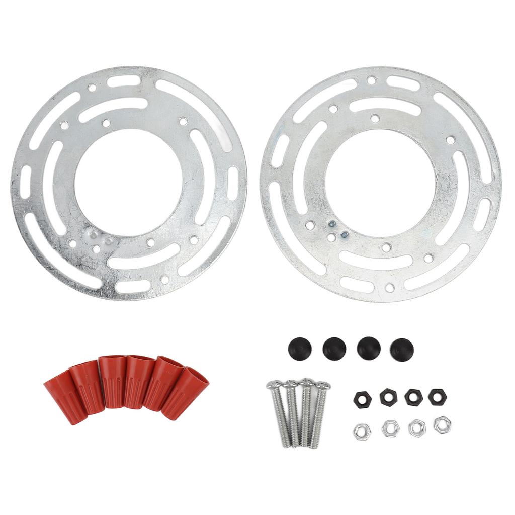 2 Set Light Fixture Mounting Bracket 4in Universal Lighting Steel Circle Crossbar Ceiling Fan Plate Complete Accessories