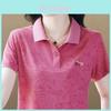 Camiseta Polo Casual com Estampa de Letras para Mulheres Verão Conforto