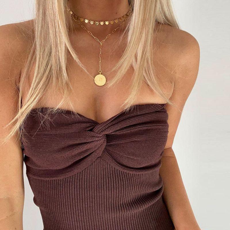 Cross Zone Sexy Pure Color Woolen Tube Top