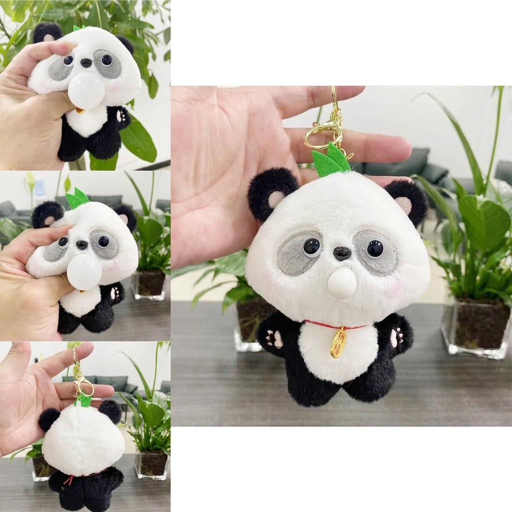 Whimsical Plush Panda Keychain Doll 12cm Cute Soft Toy With Pp Cotton Filling Ideal For Gifts