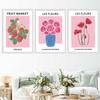 Pink Flower Market Matisse Bauhaus Fruit Wall Art Canvas Painting Nordic Posters And Prints Wall Pictures For Living Room Decor
