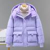 Fashionable Hooded Short Down Cotton Coat for Women with Petite Stature