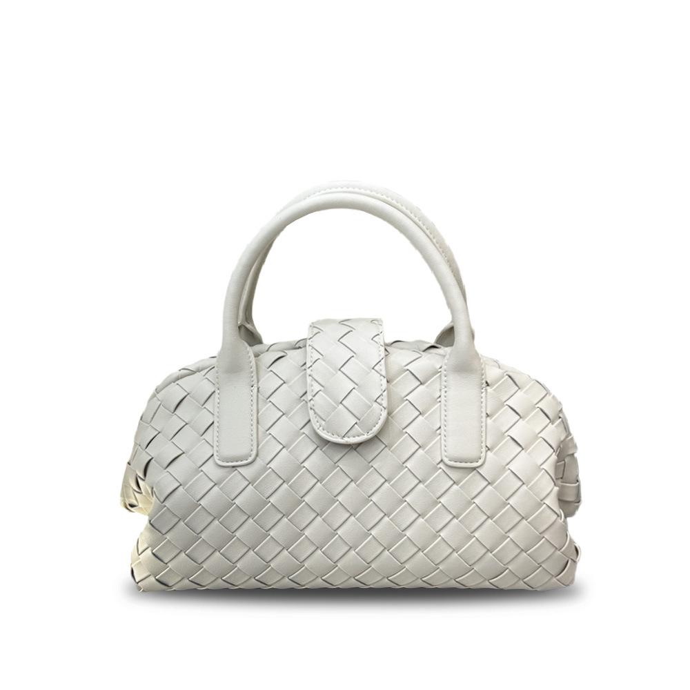 2026 leather cross-border new cloud bag woven portable shoulder crossbody magnetic bowling Boston bag women